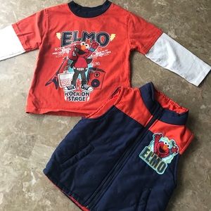 Sesame Street Elmo Boys 4T long sleeve And vest